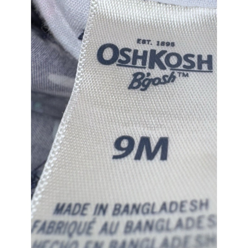 OshKosh B'gosh 9 Months Floral Bunny Rabbit Vestbak Overalls Easter Blue Pink - Picture 3 of 3